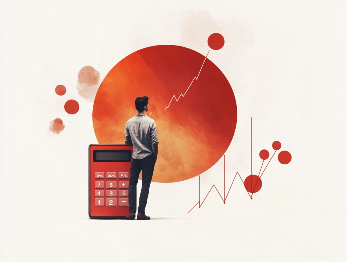 umnexx_minimalist_collage_depicting_A_man_stands_next_to_an_ove_040e5c6d-9e72-4bda-bd7d-1c30038c64f8