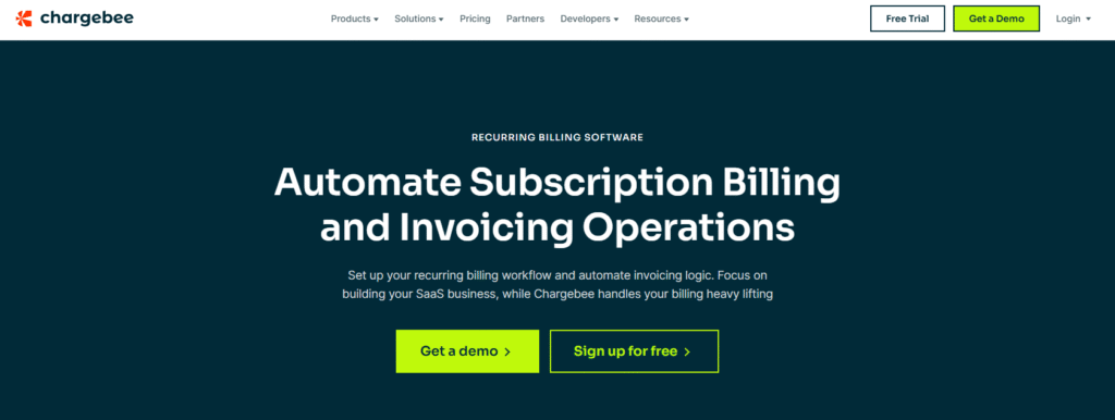 Chargebee uses automation to manage recurring billing, dunning emails